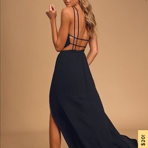 Lulu’s black backless maxi dress
